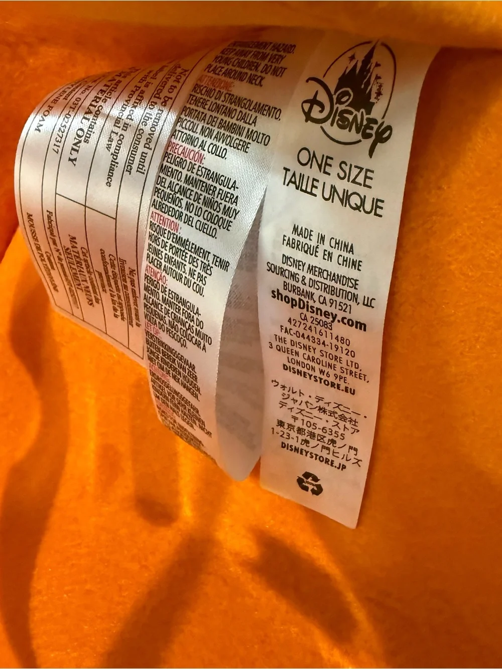 Disney World Minnie Mouse Glow-in-the-Dark Pumpkin Trick Or Treat Candy Bag EUC